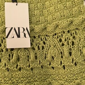 Zara Muted Chartreuse Knit Tank Top